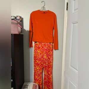Vibrant Orange and Pink Kids Pajamas